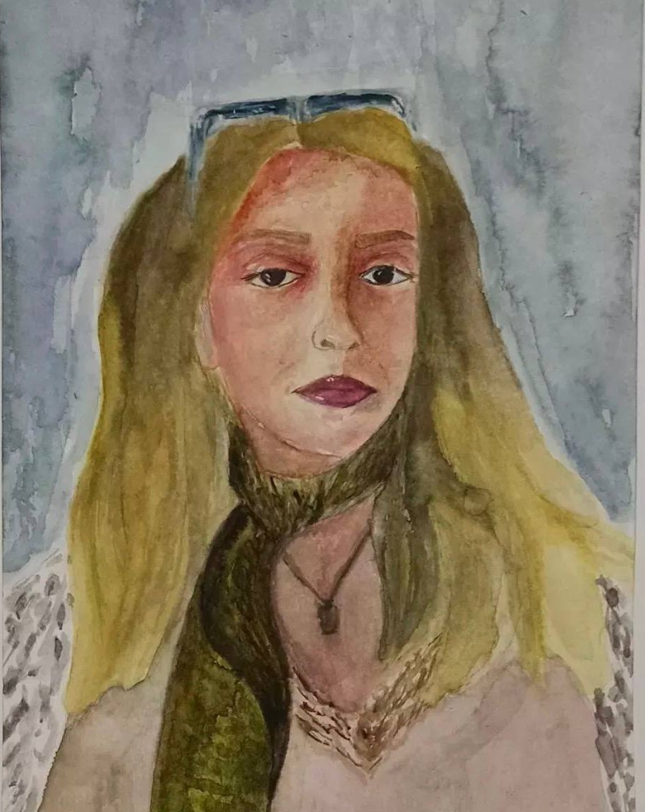 Portrait study in watercolor